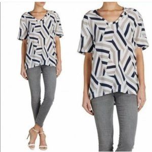 Equipment 100% Silk Geometric Cameron Tee